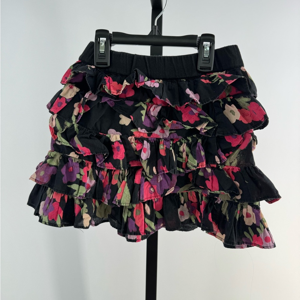 Gap Kids black floral skirt size 6-7